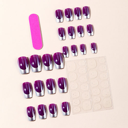 Metallic Tip Gel Nail Art Extensions Bowlift