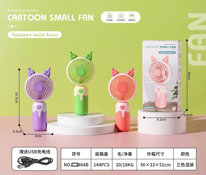 Unisex Cartoon Hand Fan with Cute Animal Design Bowlift