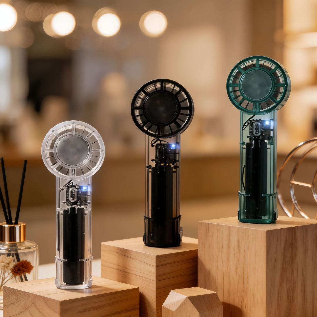 Women Portable Mini Hand Fan with Rechargeable Battery and USB Connection Bowlift