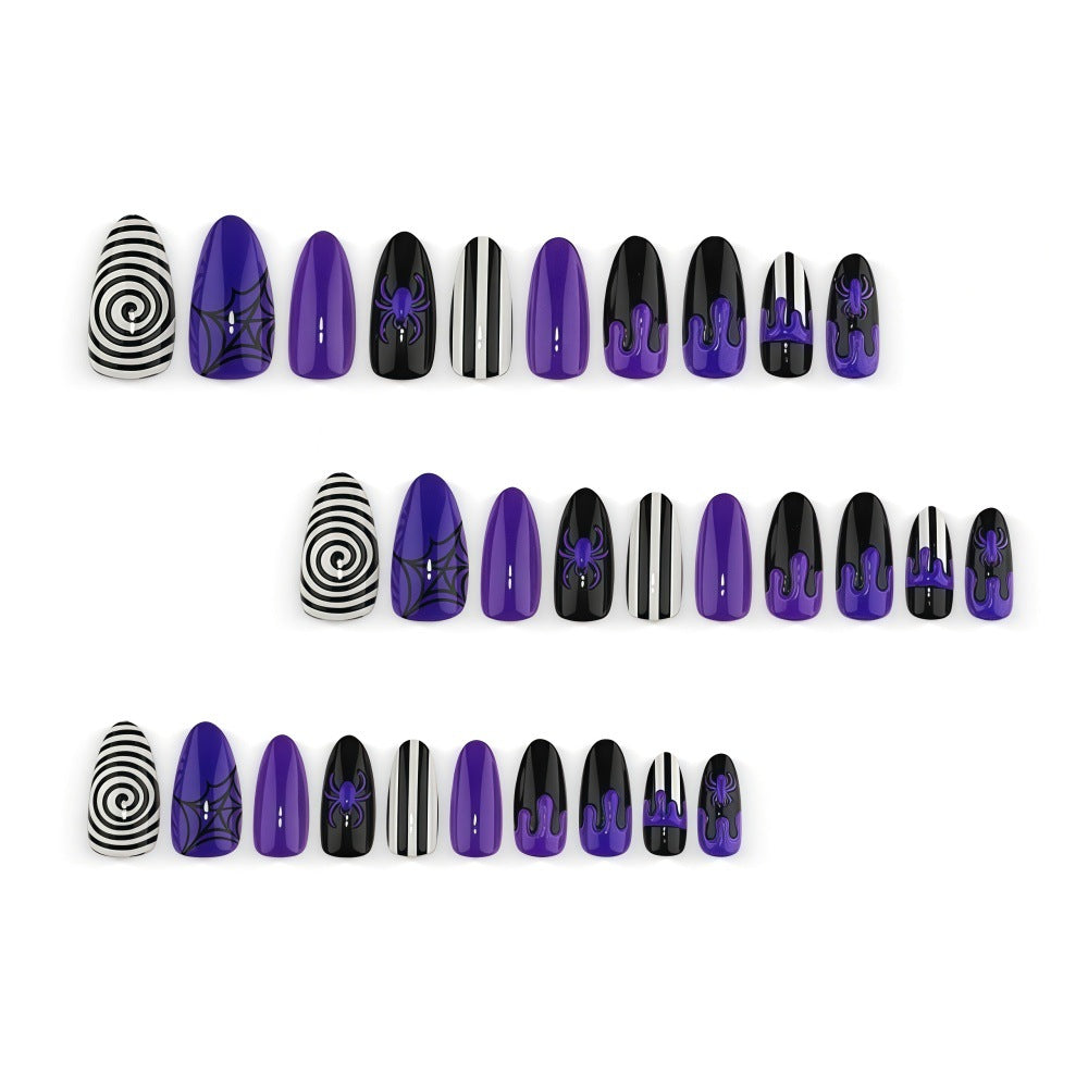 Artificial nails with creepy spider design Bowlift