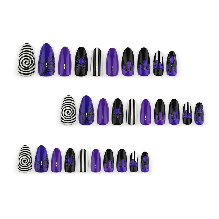Artificial nails with creepy spider design Bowlift