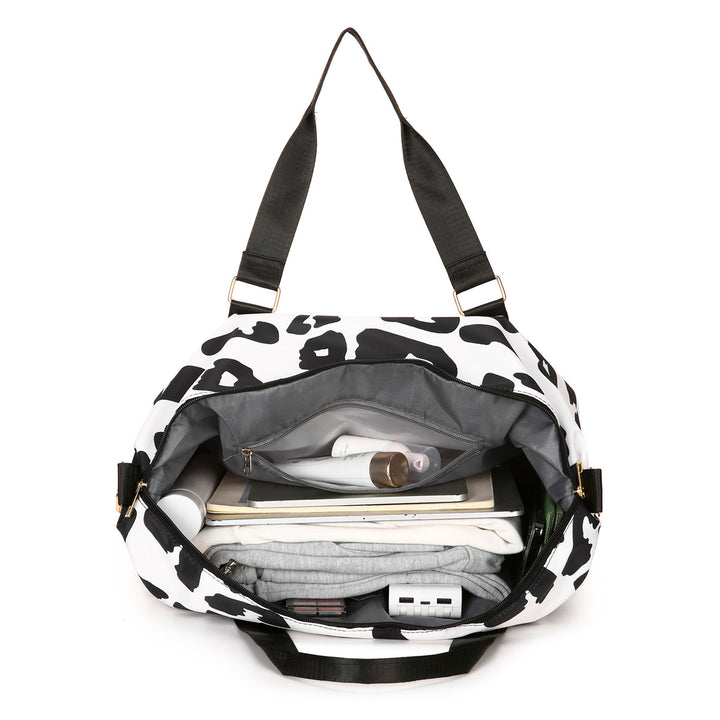 Sporty Tote Bag With Stylish Leopard Print Bowlift