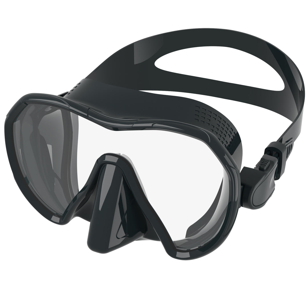 Diving mask with wide field of vision and comfortable silicone edge Bowlift