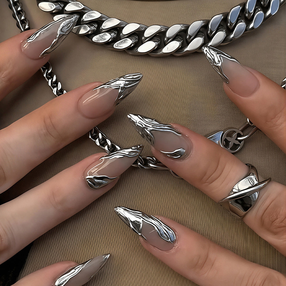 Premium Marble Design Press-On Nail Set Bowlift