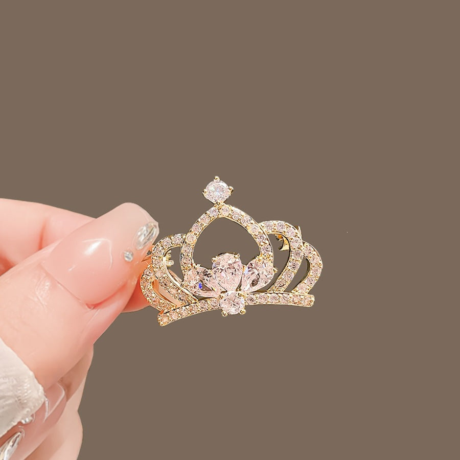 Glittering Crown Brooch Bowlift