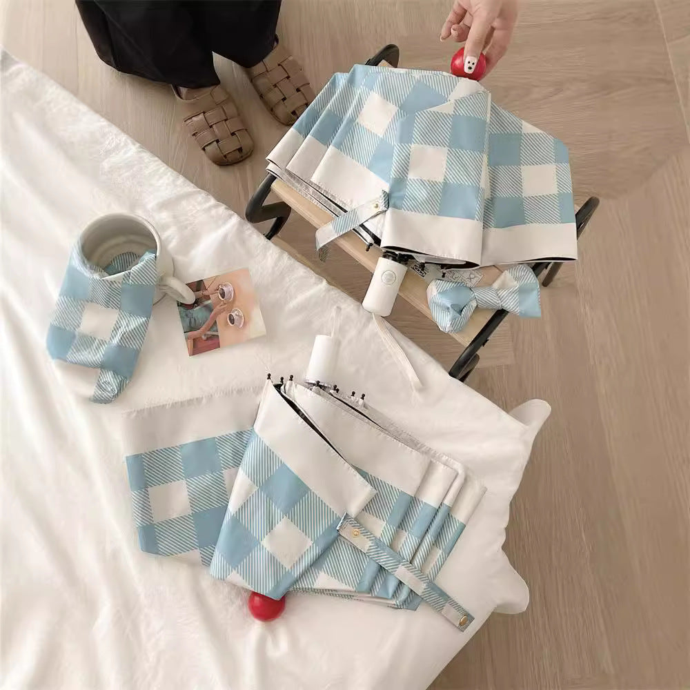 Ladies Foldable Umbrella with Double-layer Protective Structure Bowlift
