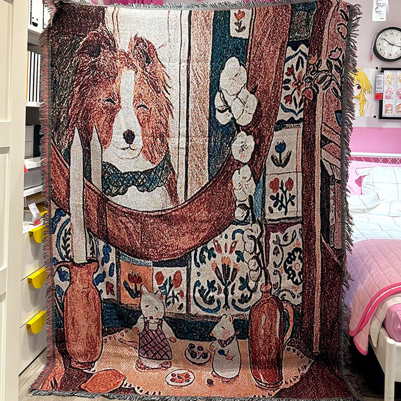Cozy Country Landscape Throw Blanket