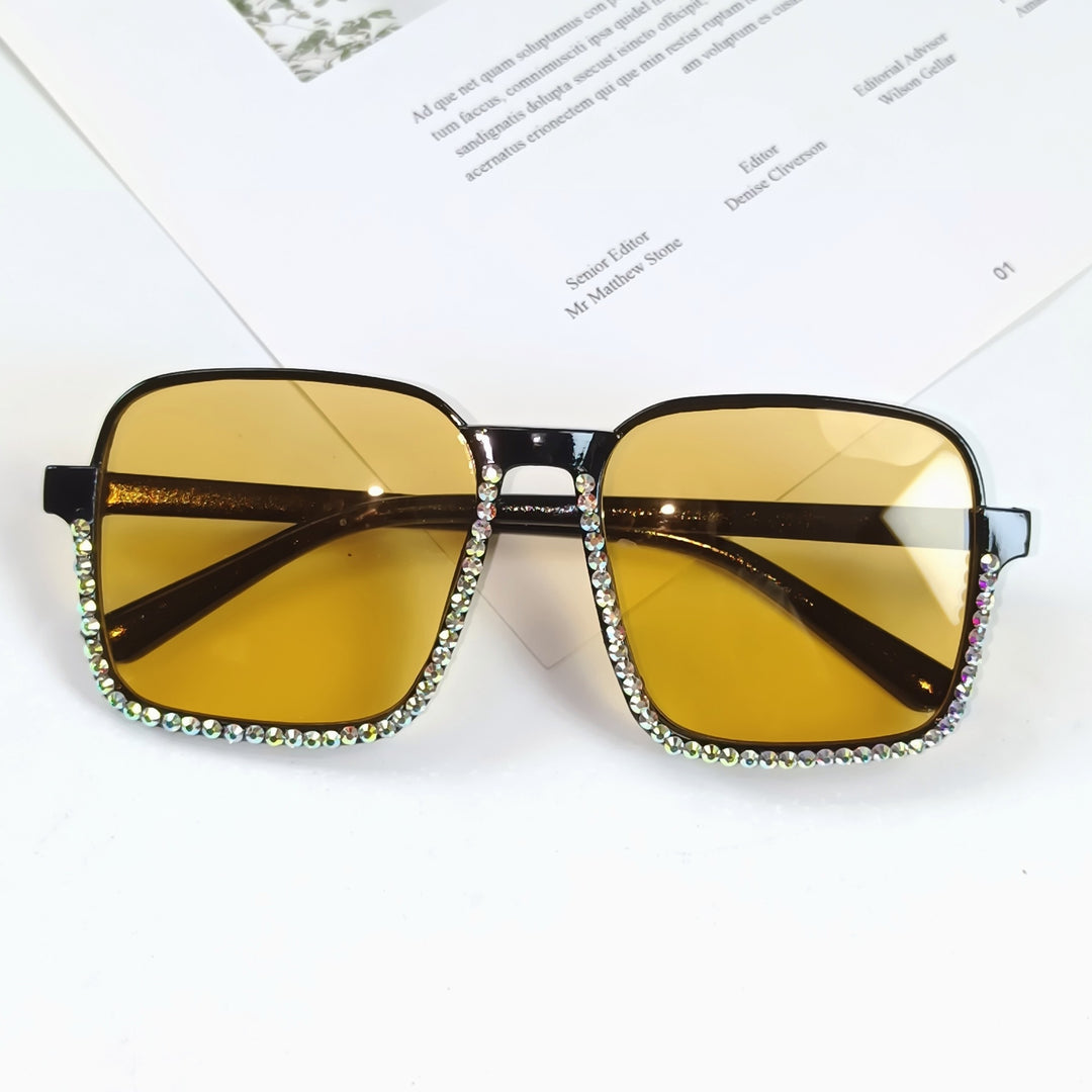 Ladies Glamorous Sunglasses with Sparkling Rhinestone Embellishment Bowlift