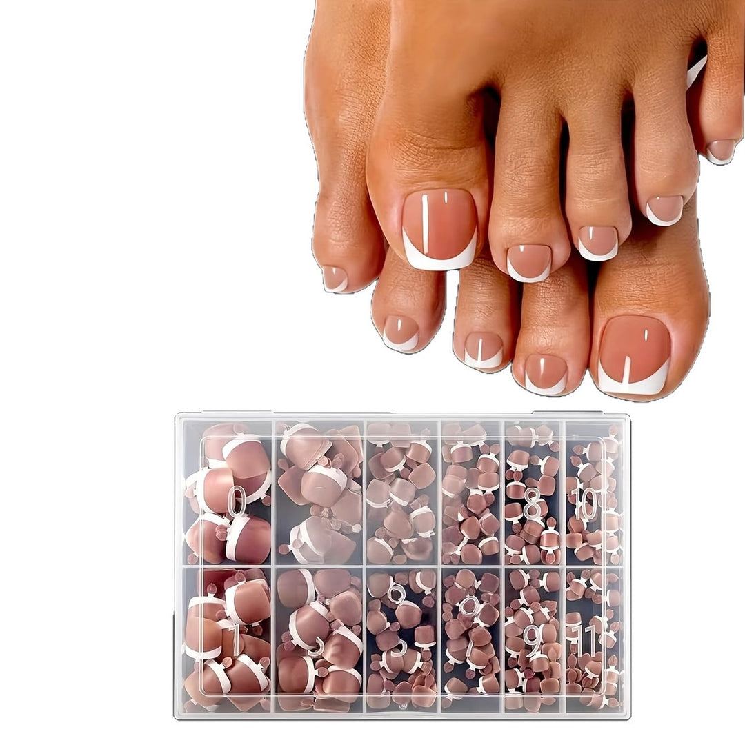 French Tip Nail Extensions Set Bowlift