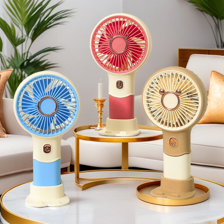 Women's Portable Hand Fan with Cute Animal Design Bowlift