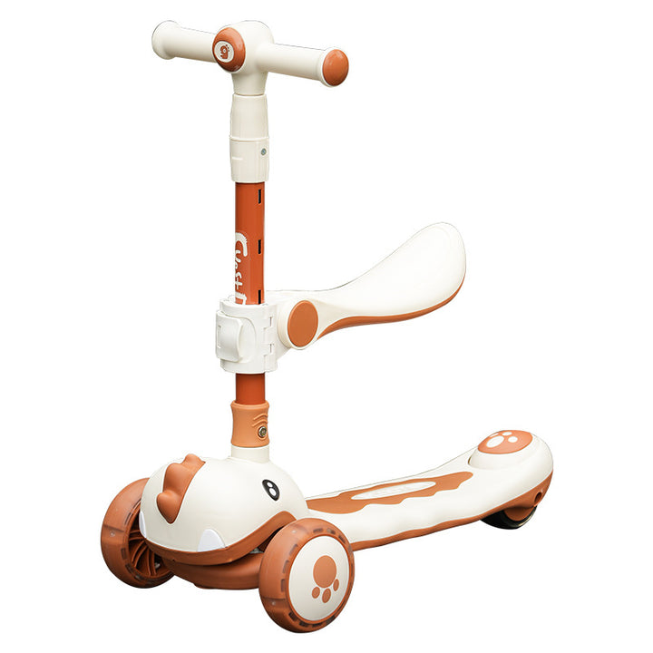 Animal-Themed Lean-to-Steer Kick Scooter Bowlift