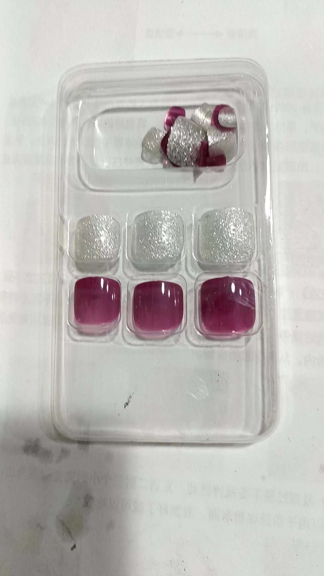 Premium Press-On Nail Set with Glitter and Gemstone Accents Bowlift