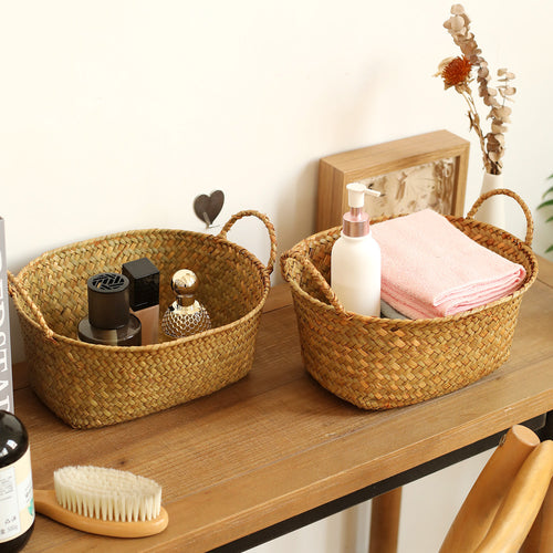 Artisan Woven Storage Basket with Handles Bowlift