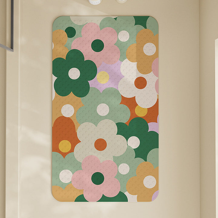 Floral Non-Slip Bath Mat Bowlift