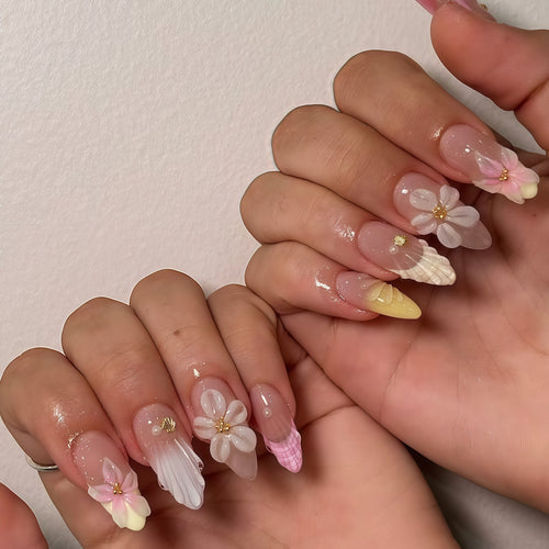 Floral 3D Artisan Nail Extensions Bowlift