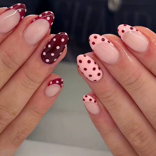 Polka Dot Design Press-On Nails Bowlift