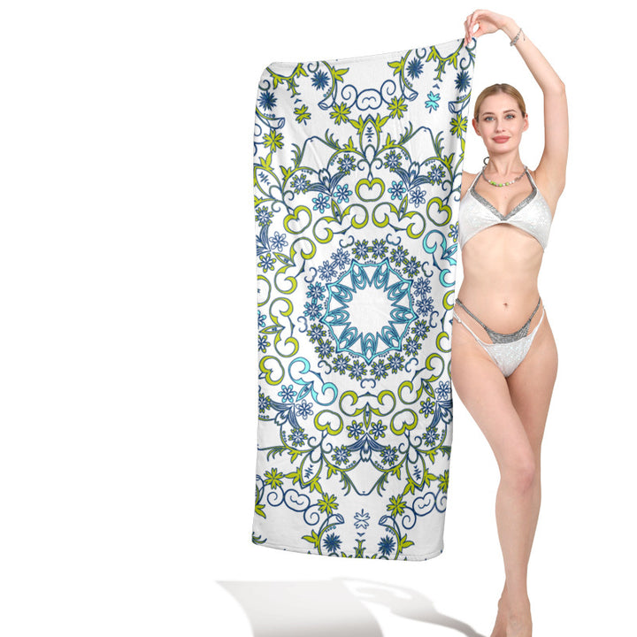 Beach towel with vibrant floral design Bowlift