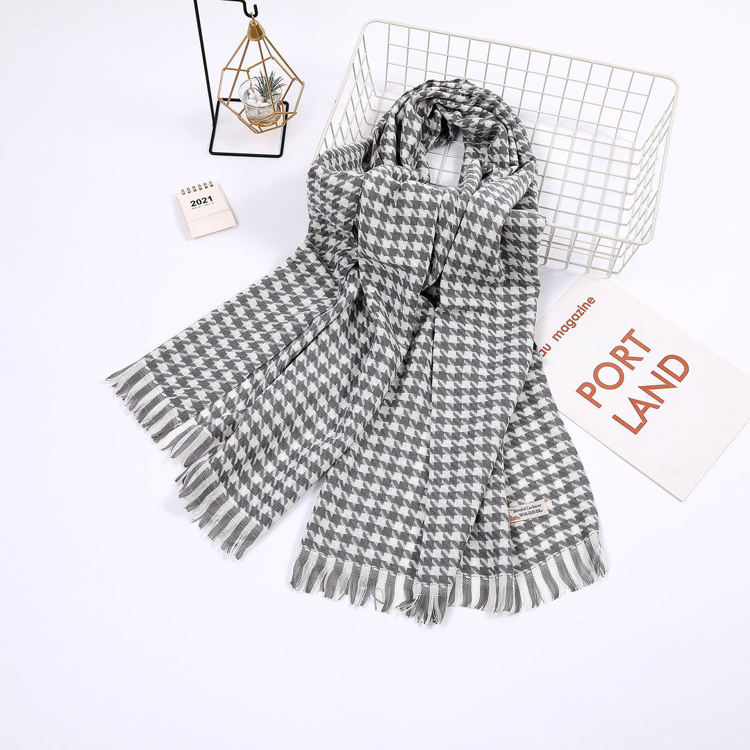 Ladies elegant scarf with houndstooth pattern Bowlift