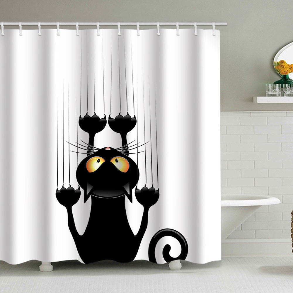 Artistic Dog Illustration Shower Curtain Bowlift