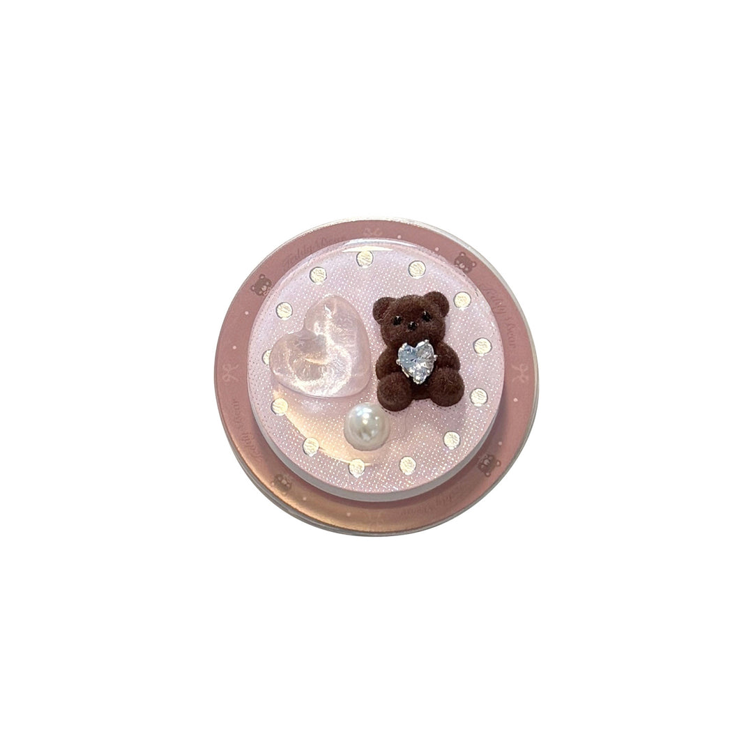 Decorative handheld mirror with bear motif Bowlift