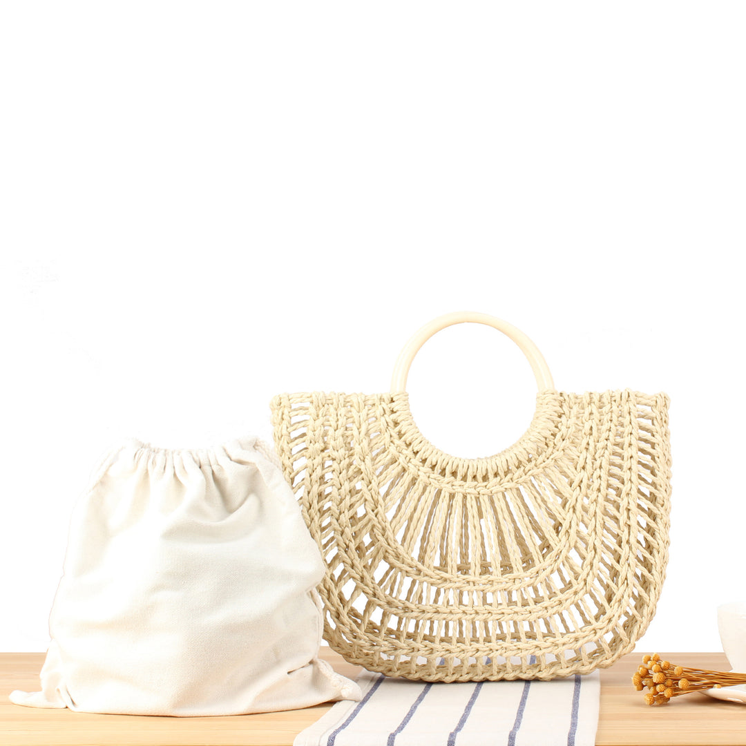 Handcrafted Trend Bag Made of Natural Wicker Bowlift
