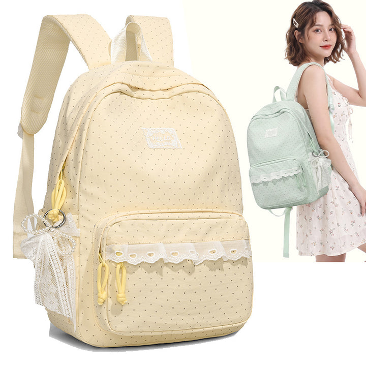 Stylish Polka Dot Backpack Bowlift