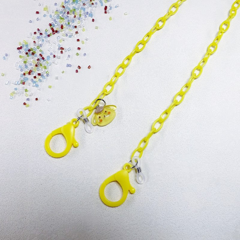 Playful glasses holder chain made of transparent material Bowlift