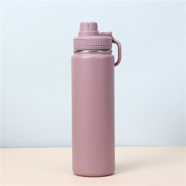 Insulated Vacuum Stainless Steel Water Bottle with Flip Straw and Carry Handle Bowlift