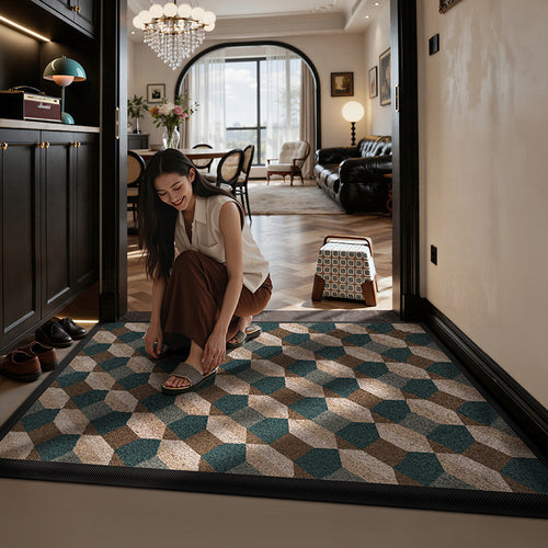 Textured Geometric Entrance Mat Bowlift