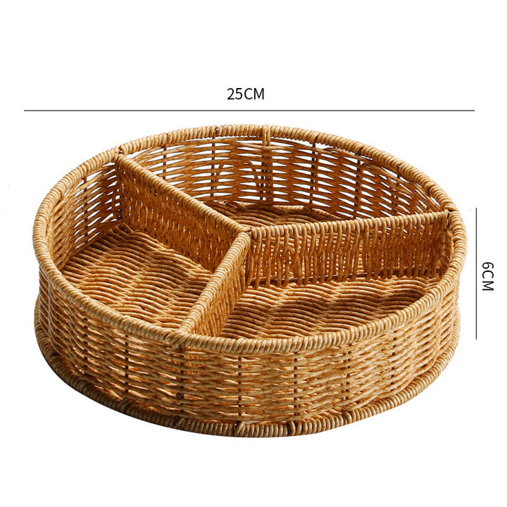 Multi-Sectional Woven Storage Basket Bowlift