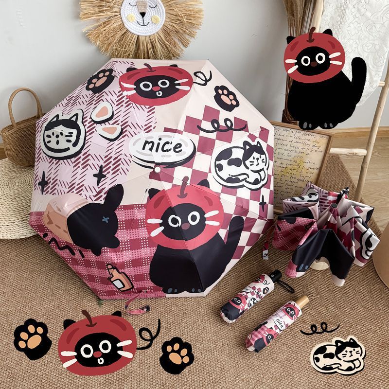 Ladies Foldable Umbrella with Cute Animal Motifs Bowlift