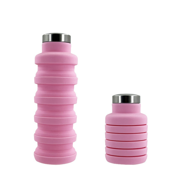 Women flexible silicone drinking bottle with integrated folding function Bowlift