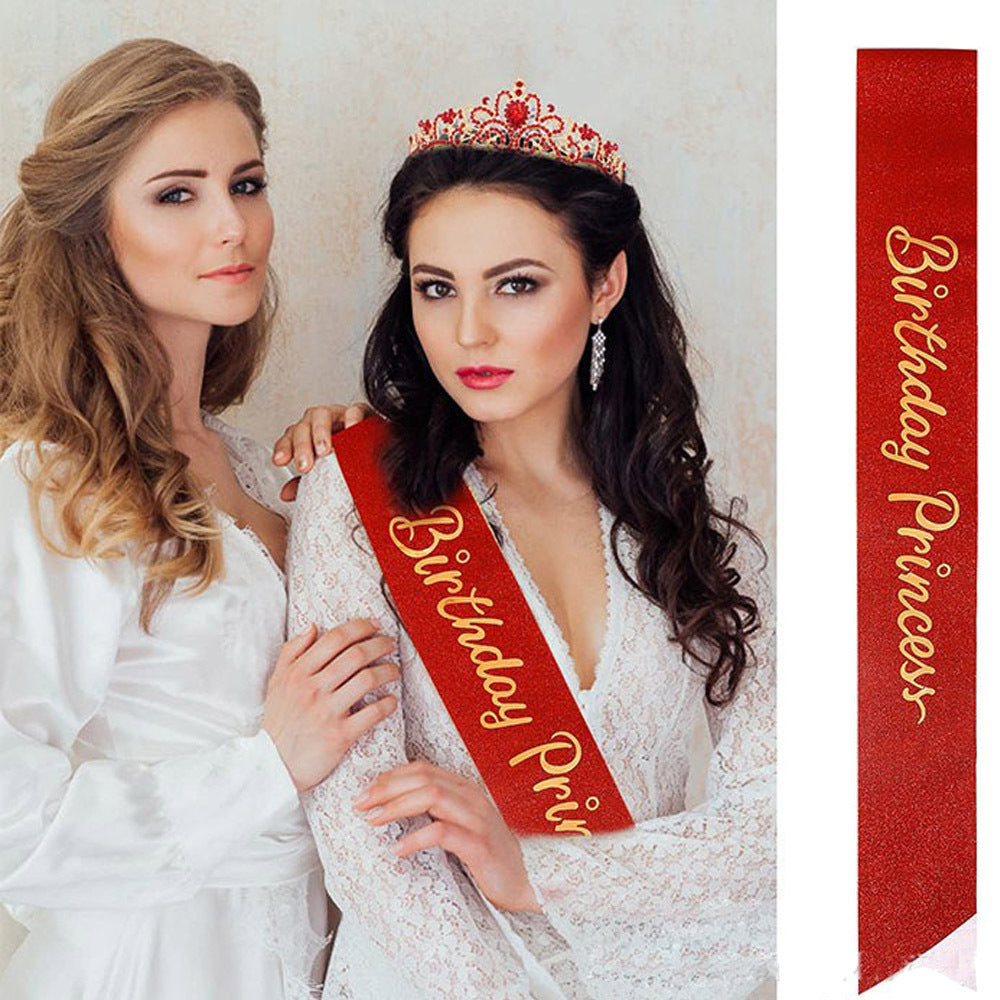 Women's Glittering Birthday Sash Bowlift