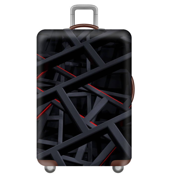 Unisex large hard shell suitcase with sturdy trolley handle and elastic motif protective cover superhero design Bowlift
