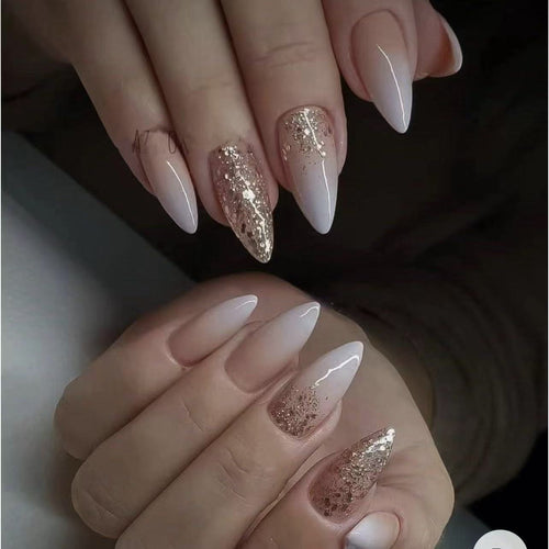 Elegant artificial nails with glitter accents and modern designs Bowlift
