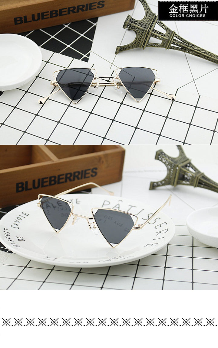 Ladies geometric sunglasses with elegant metal frame Bowlift