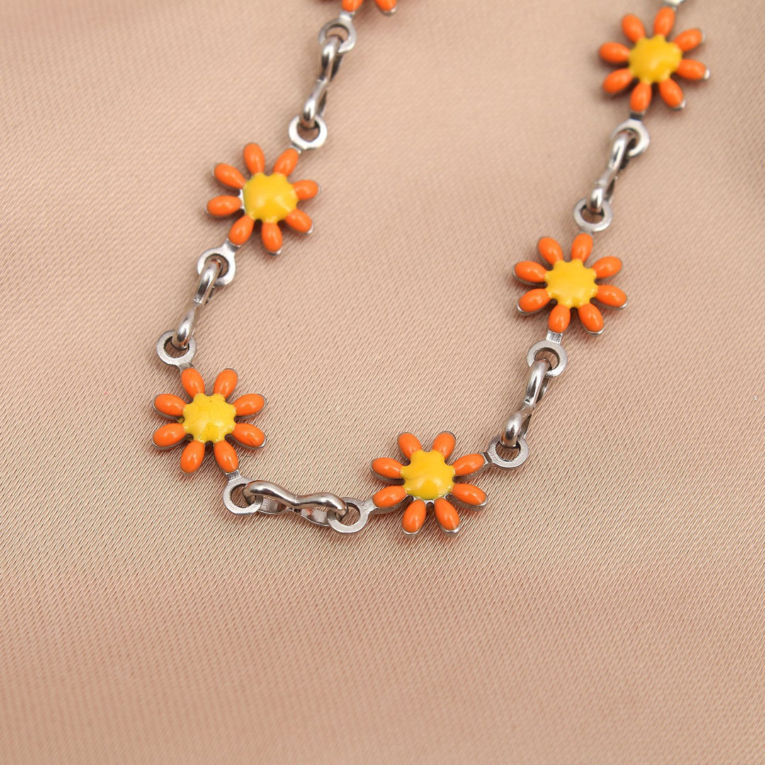 Floral Charm Chain Anklet Bowlift