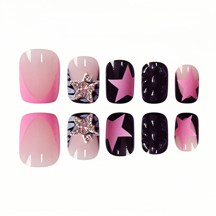 Artistic Star-Embellished Nail Art Extensions Bowlift
