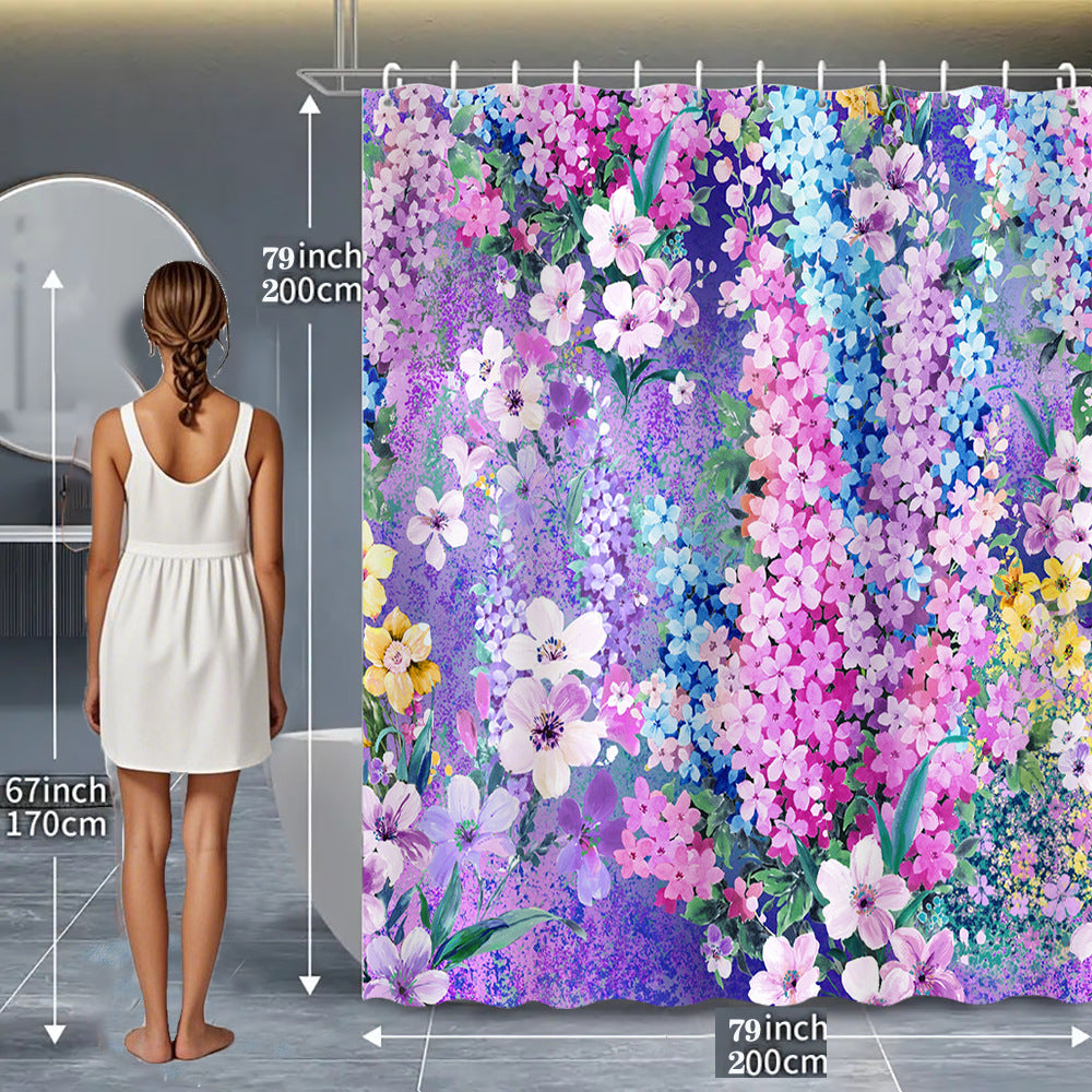 Butterfly-Inspired Floral Shower Curtain Bowlift