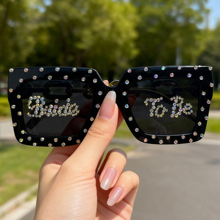 Decorative Pearl-Embellished Cat Eye Sunglasses Bowlift