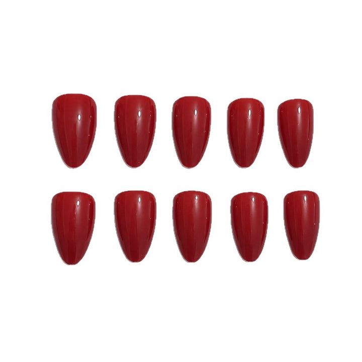 Almond-Shaped Glossy Press-On Nails Bowlift