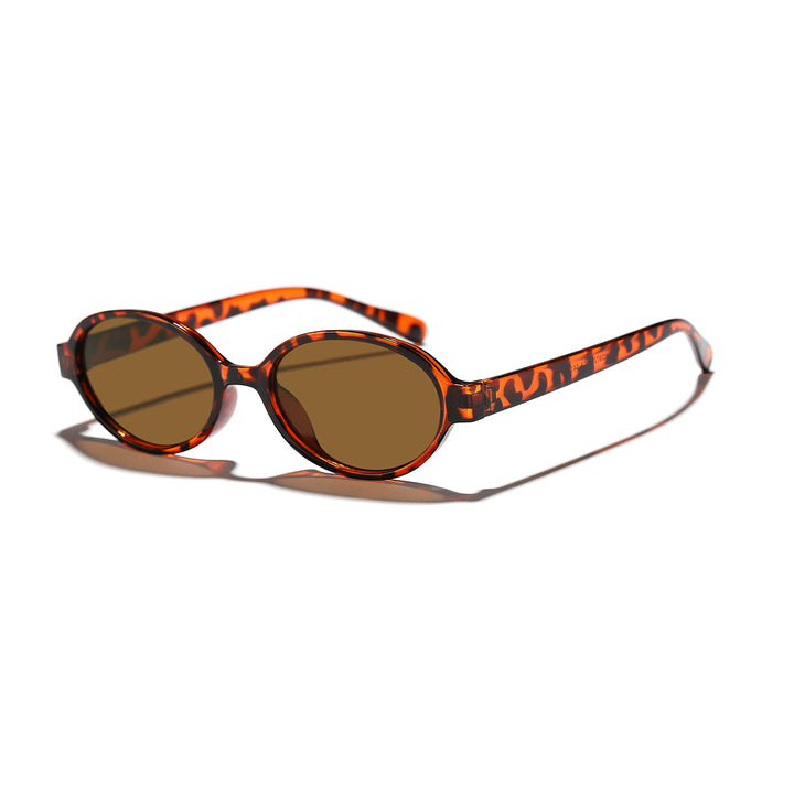Women's fashionable oval sunglasses with animal pattern Bowlift