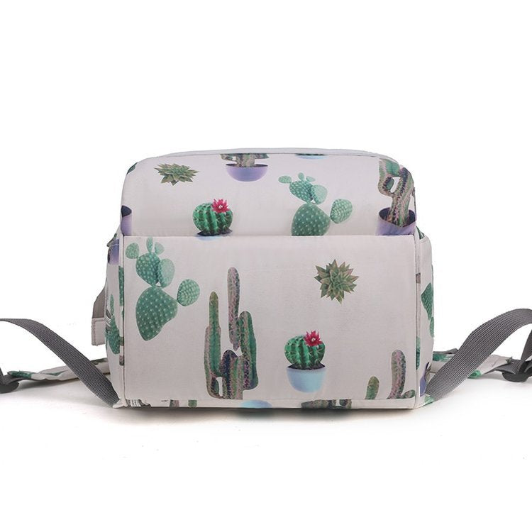 Fashionable Cactus Print Backpack Bowlift