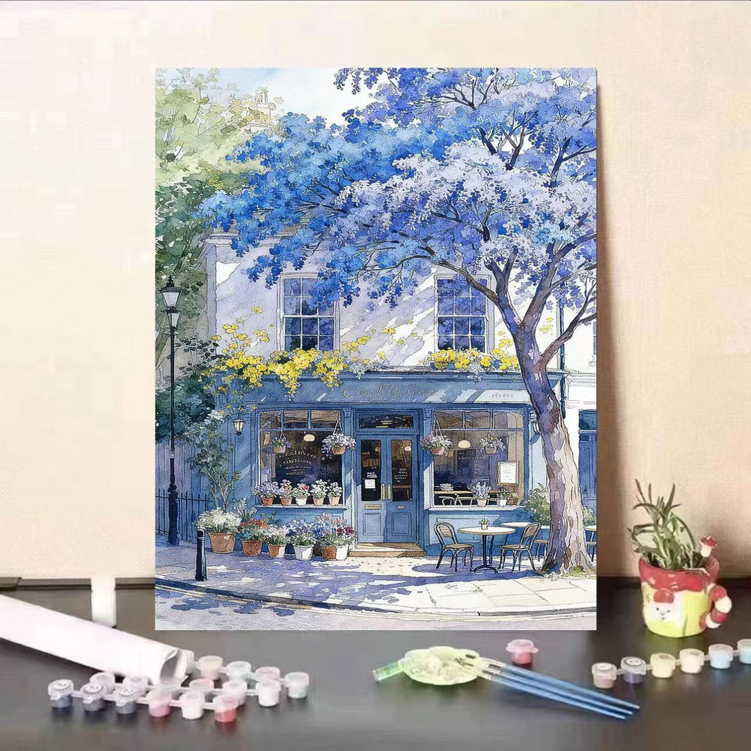 DIY Café Scene Paint by Numbers Kit Bowlift