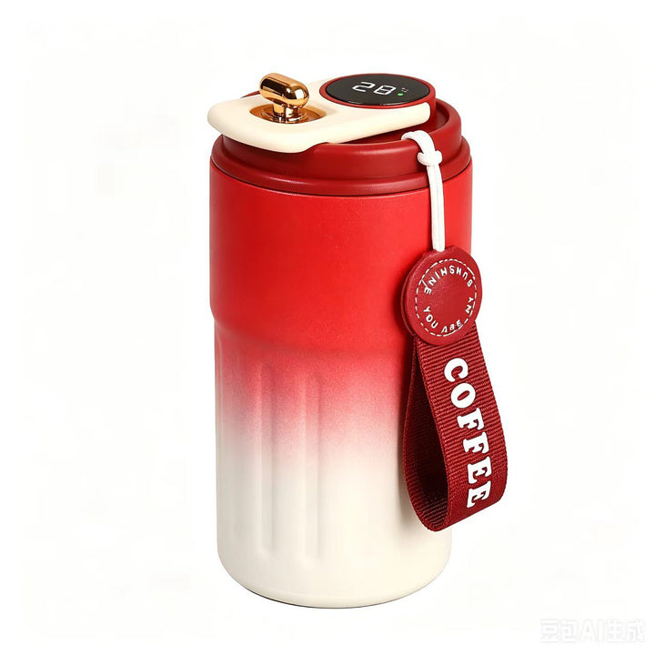 Insulated Stainless Steel Travel Coffee Tumbler with Leakproof Lid and Carry Strap Bowlift