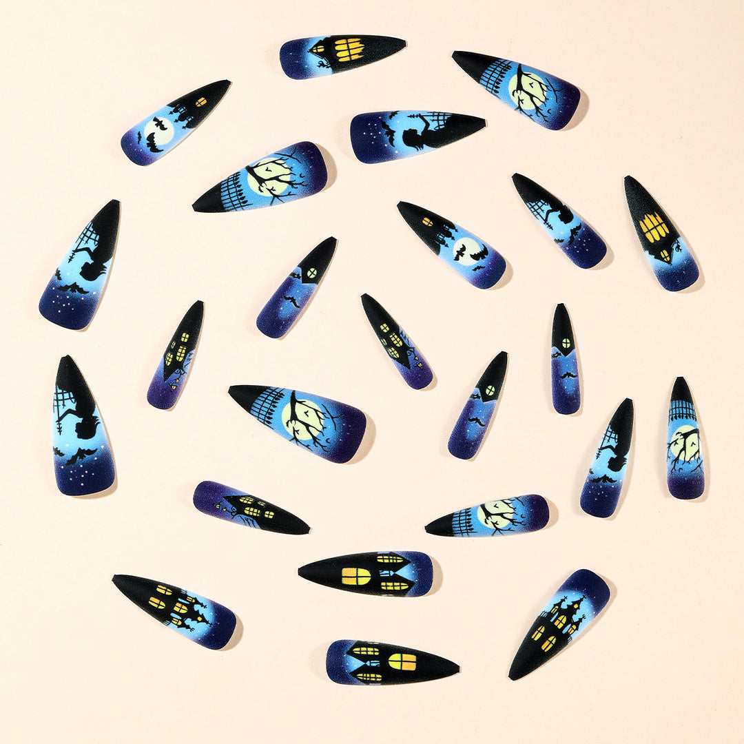 Gothic-Inspired Halloween-Themed Stiletto Nail Art Bowlift