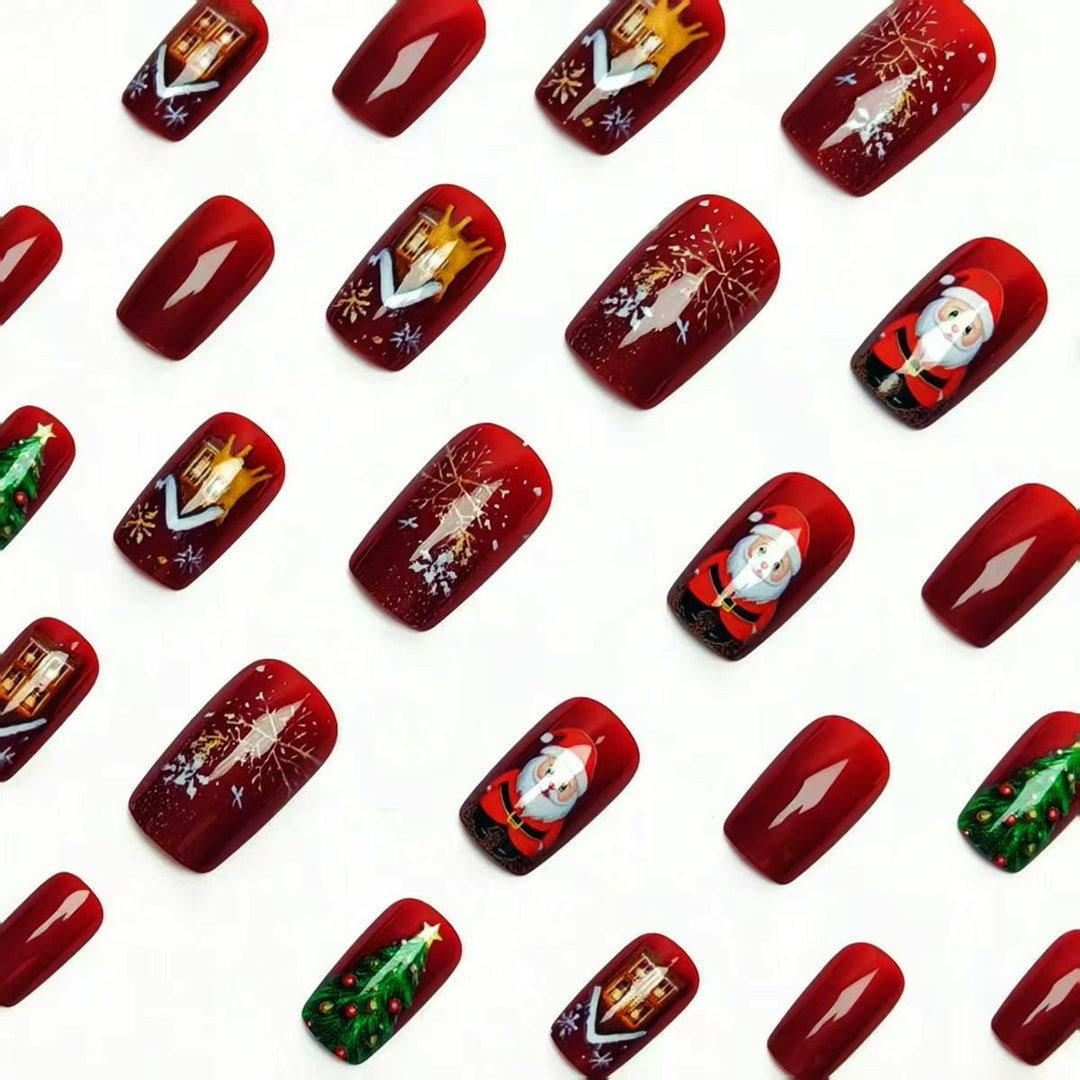 Artificial nails with festive Christmas motif Bowlift