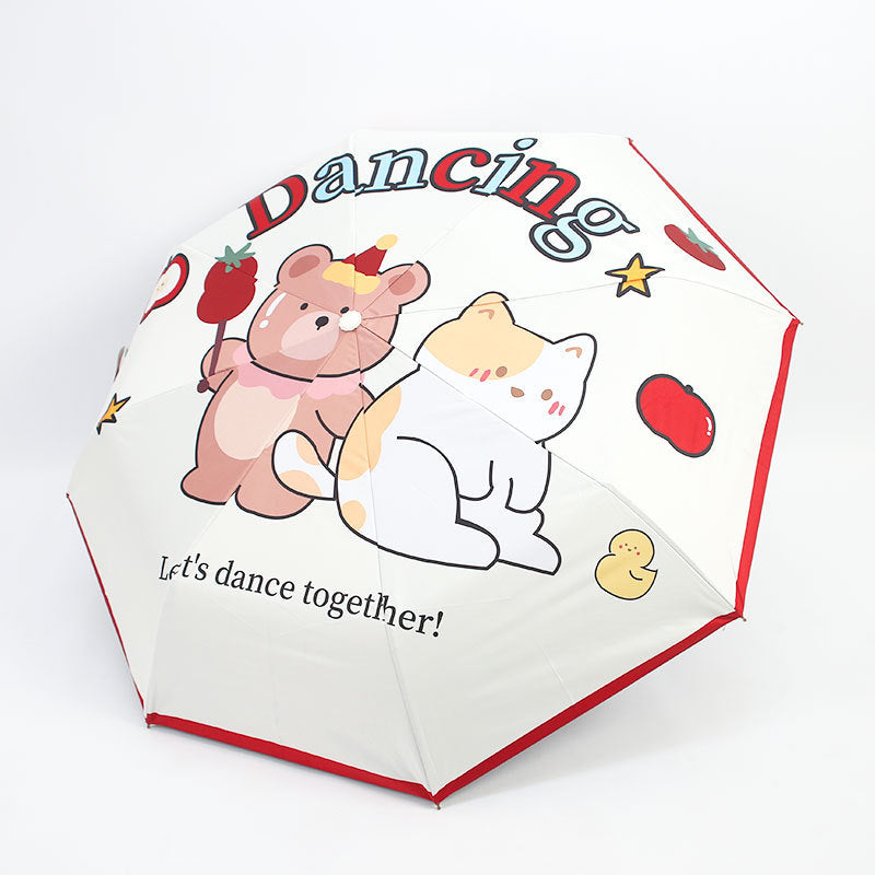 Ladies Playful Umbrella with Animal Motifs Bowlift