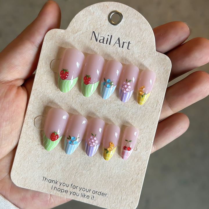 Fruit-Inspired Artistic Press-On Nail Set Bowlift