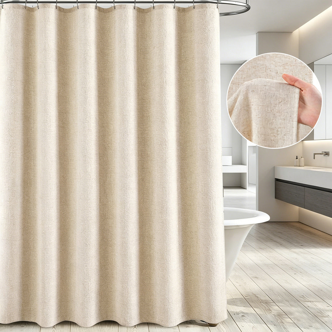 Textured Linen Shower Curtain Bowlift